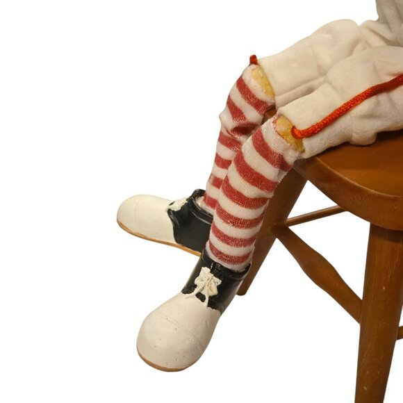 Baseball Reindeer Figurine with Wooden Doll Chair Christmas Sports Decor 15 Inch - Picture 6 of 16